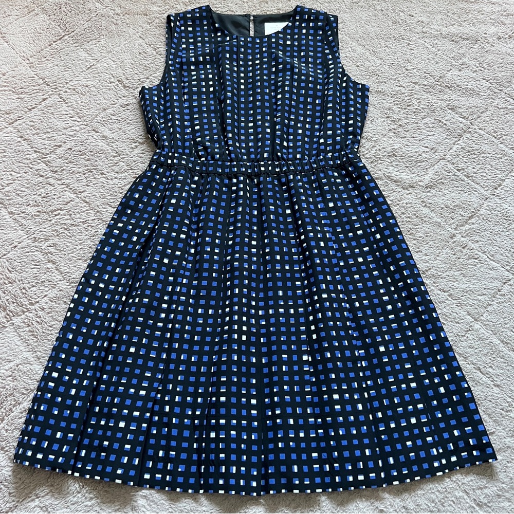 kate spade Navy and White Sleeveless Midi Dress